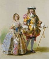 Study of Queen Victoria and Prince Albert in costumes of the time of Charles II