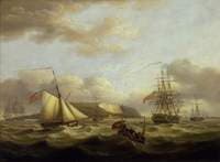 A Cutter Passing Astern of a Frigate
