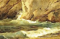 Waves beside Rocks
