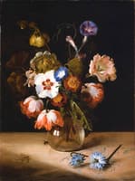 Flowers in a Glass Vase