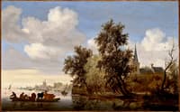 River Landscape with a Ferry