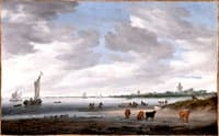 View of the River Lek and the Town of Vianen
