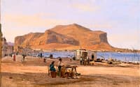 Palermo Harbor with a View of Monte Pellegrino