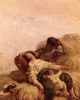 Harvester and His Family Resting