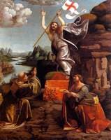 Resurrection of Christ with Saints Leonardo and Lucy