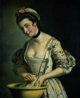 A Lady's Maid Soaping Linen