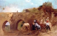 Bedouins Watering Their Horses