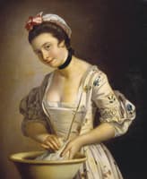 A Lady's Maid Soaping Linen