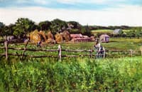 Ploughmen in a Fenced Field