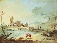 Imaginary Landscape with a Fortress, a Bridge and a River
