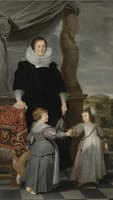Portrait of Mechteld Lintermans and her two children
