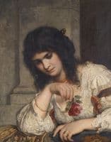 Lady on the Balcony with a Rose