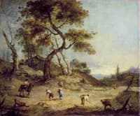 Landscape with People Working on the Land