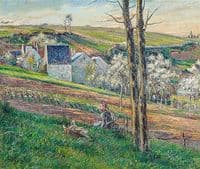 Country Landscape with Young Woman resting