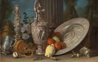 Still Life with Candlestick, Silver Gilt Ewer, Lemons and Oranges, Nautilus Shell, and Other Objects