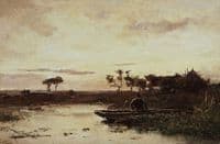 Polderlandscape with Fisherman
