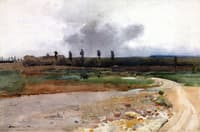 The Bed of a Stream with a Farm Beyond, Spain