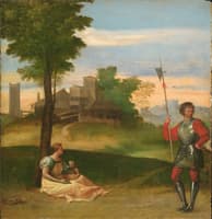 An Idyll: A Mother and a Halberdier in a Wooded Landscape
