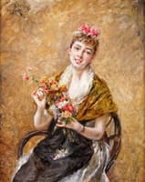Young Woman with Flowers
