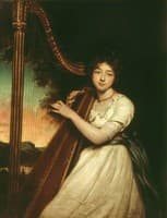 A Young Lady Playing the Harp