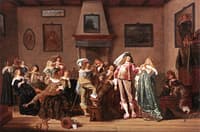 A Merry Company Making Music and Drinking in an Interior