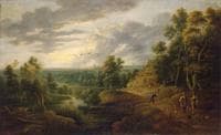 Landscape with Trees near a River (Landscape with Hunters)