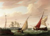 Sailing Vessels near the Harbor Entrance