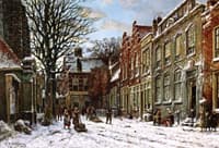 A Capriccio View on the Klosteeg and the Pieterskerk, Leiden