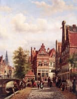 Daily Activities along a Canal with the Oude Kerk beyond, Amsterdam