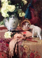 A Still Life with White Roses in a Vase