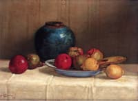 Fruits on a Blue Dish