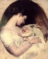 The Artist's Wife Elizabeth with Their Daughter Mary Edith (study)