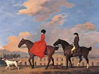 John and Sophia Musters Riding Past the South Front lf Colwick Hall