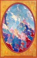 Abstract Landscape in Purple, Blue and Red
