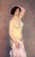 Femme nue debout un bras levé derrière la tȇte