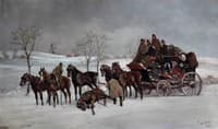 Mail Coach in the Snow with a Fallen Leader