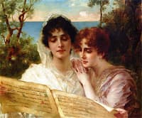 Young Ladies Reading a Manuscript