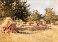 Golden Haystacks in Sunlight