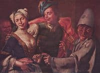 Genre Scene with Carnival Characters