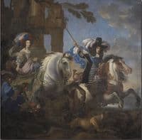 Henriette Adelaide of Savoy and Ferdinand of Bavaria on Horseback
