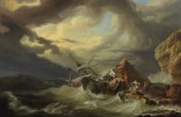 A Shipwreck off a Rocky Coast