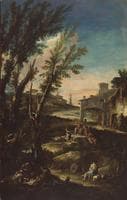 Landscape with Monks and Other Figures