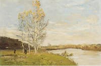 Women walking by the River