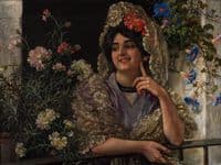 Lady with mantilla and carnations