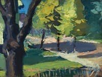 Landscape with Fence and Trees