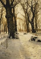 Winter Forest with Deer