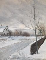 Road in the Village of Baldersbronde (Winter Day)