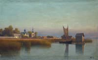 View of a Town from a River