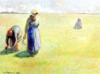 Three Women Cutting Grass
