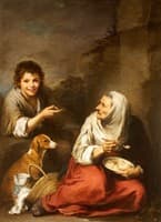 An Urchin Mocking an Old Woman Eating Migas